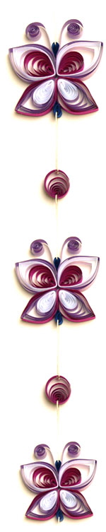 Kette aus Quilling Schmetterlingen