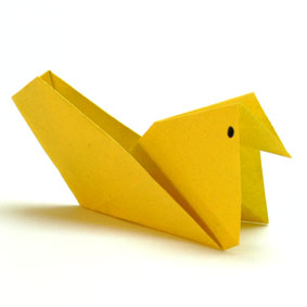 Origami Tiere Falten Huhn Hahn